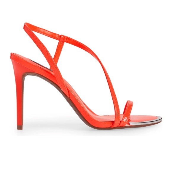 NEW DKNY Danielle Stiletto Sandal Neon Orange Women’s Strap Heels Size 7 or 7.5 - Picture 2 of 6